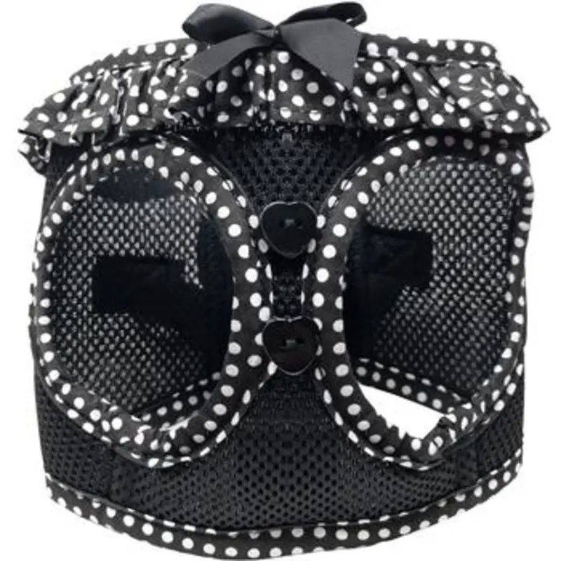American River Choke Free Dog Harness - Black Polka Dot