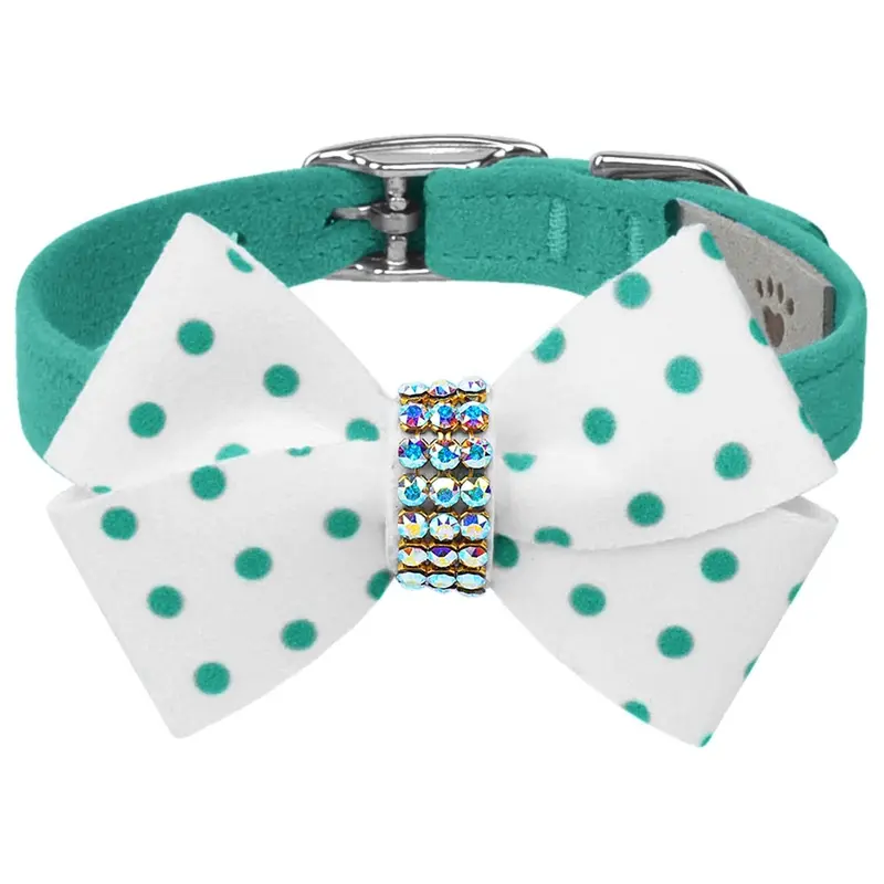 Susan Lanci Bimini Polka Dot Nouveau Bow with AB Giltmore Collar