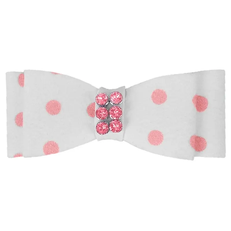 Susan Lanci Polka Dot Pink Giltmore Hair Bow