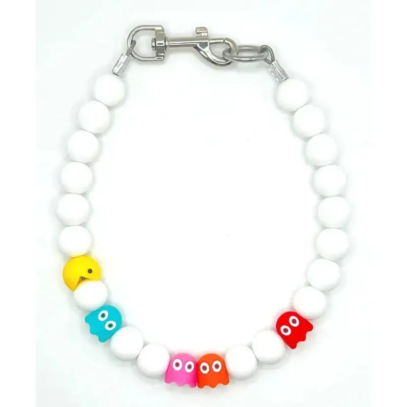 Retro Video Game Collar in White