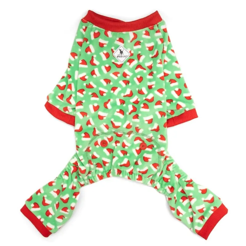 Santa Hats Fleece Dog Jammies