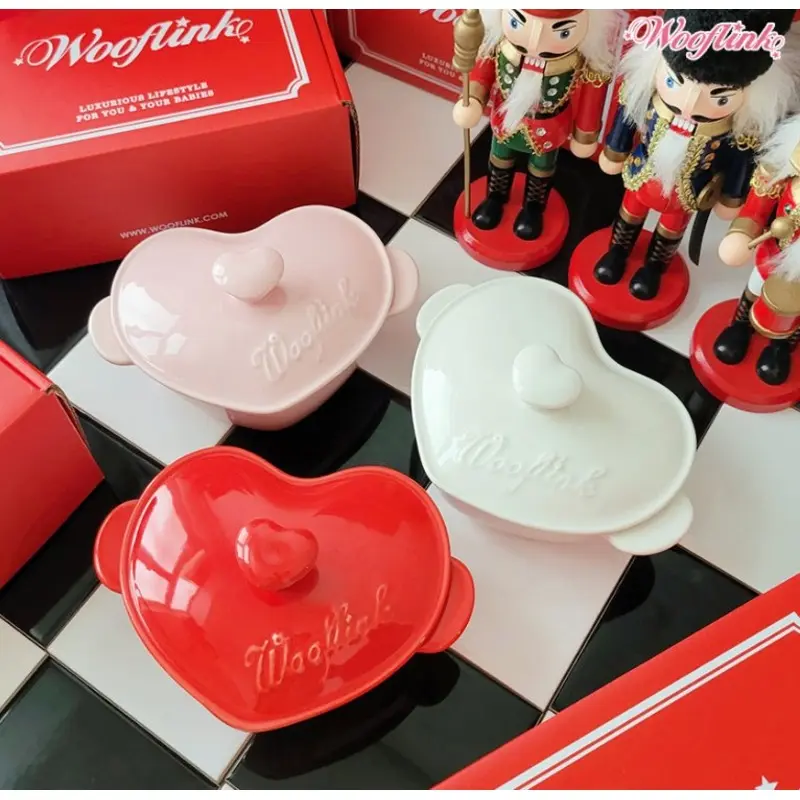 Wooflink Heart Bowl with Lid in Many Colors