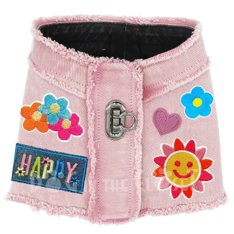 Happy Hippy Denim Harness Vest in Pink