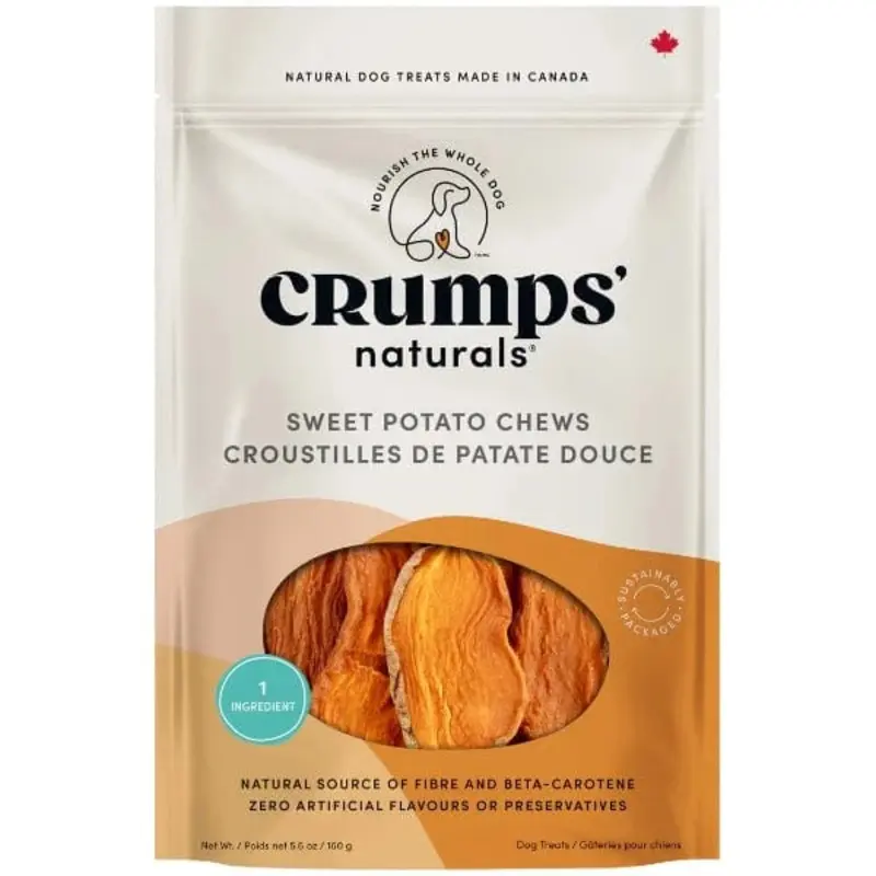 Crumps' naturals Sweet Potato Chews Single Ingredient Treats for Dogs