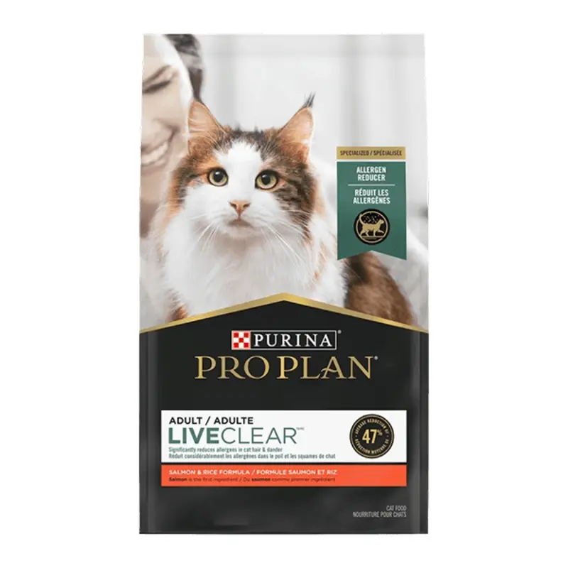 Purina Pro Plan LiveClear Allergen Reducing Salmon & Rice Dry Adult Cat Food, 7lb