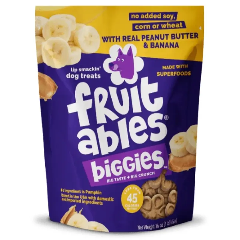 Fruitables Biggies Peanut Butter & Banana Dog Treats