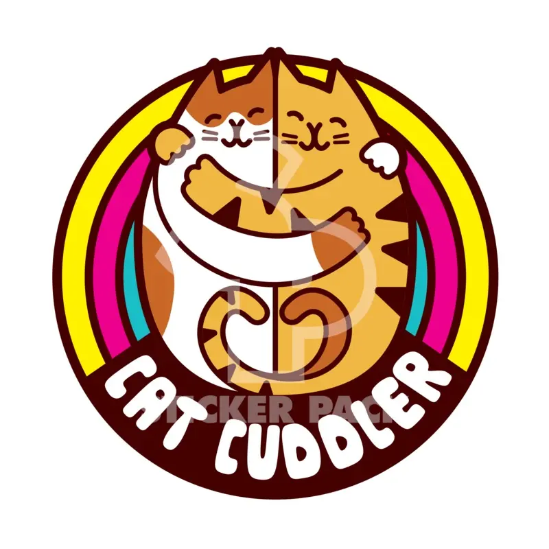 Sticker Pack Cat Cuddler; Large Sticker