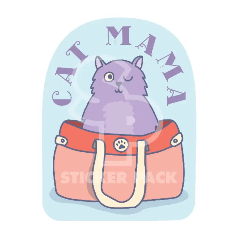Sticker Pack Cat Mama; Small Sticker