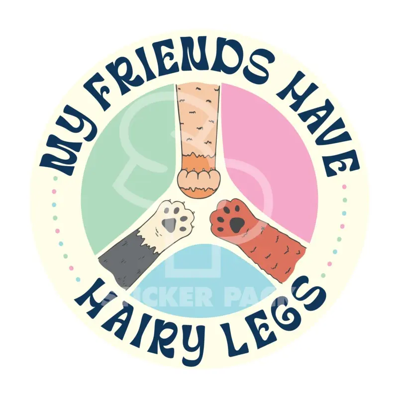 Sticker Pack Cat Sayings - Hairy Friends; Small Sticker