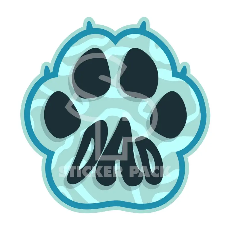 Sticker Pack Dog Sayings - Blue Paw Dad; Small Sticker