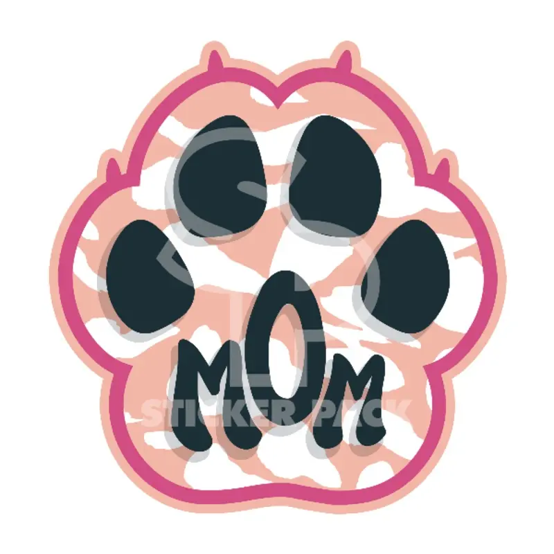 Sticker Pack Dog Sayings - Pink Paw Mom; Small Sticker