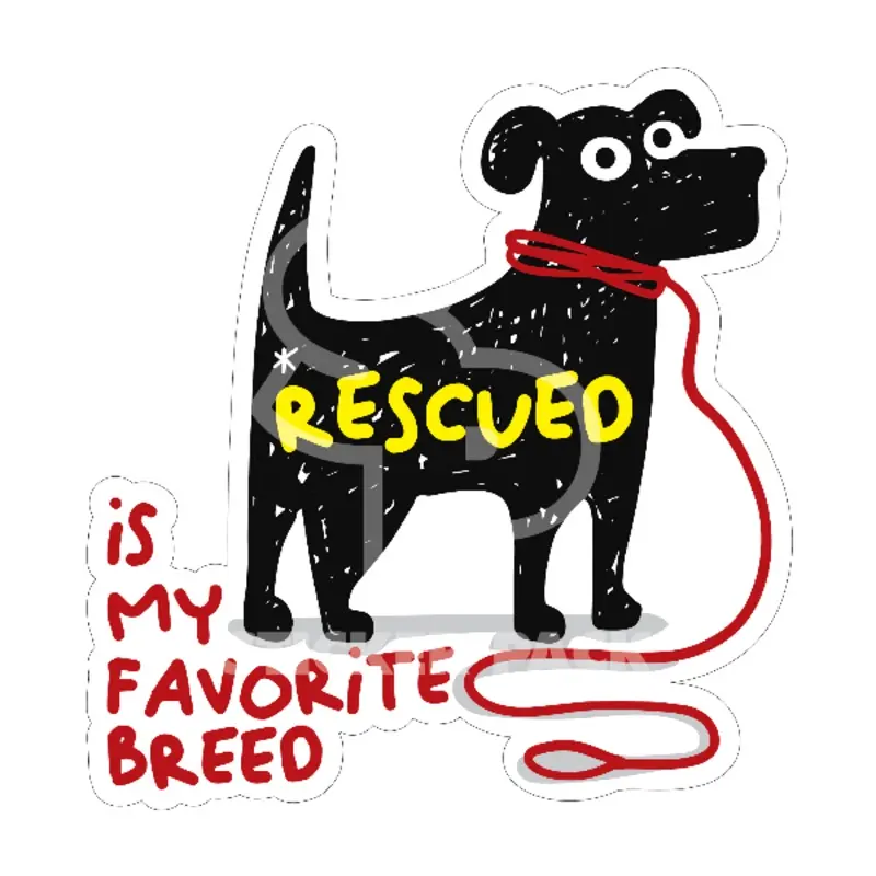 Sticker Pack Dog Sayings - Rescued is my Favorite Breed; Small Sticker