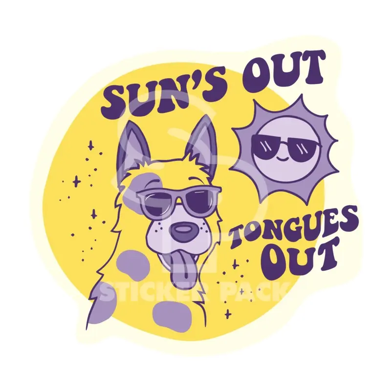 Sticker Pack Dog Sayings - Sun's Out Tongues Out