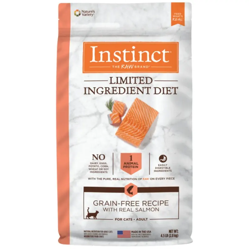 Instinct Limited Ingredient Diet Real Salmon Recipe Dry Cat Food, 4.5lb