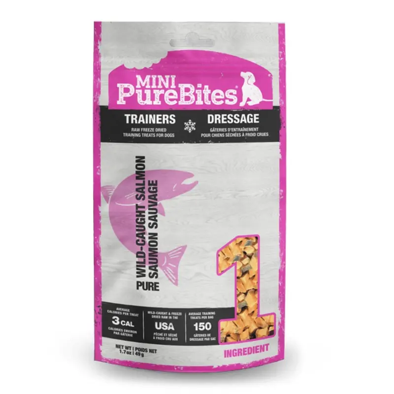 PureBites Freeze Dried Mini Training Salmon Dog Treats, 49g