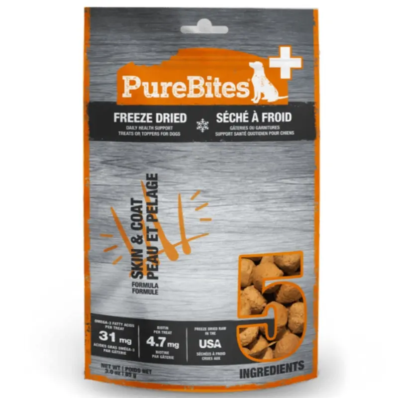 PureBites+ Skin & Coat Freeze Dried Dog Treats