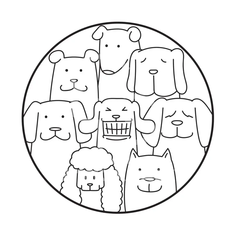 Sticker Pack Dog Family; Large Sticker