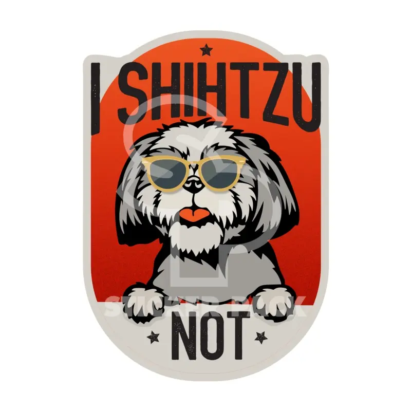 Sticker Pack Dog Sayings - Shih Tzu Not; Large Sticker