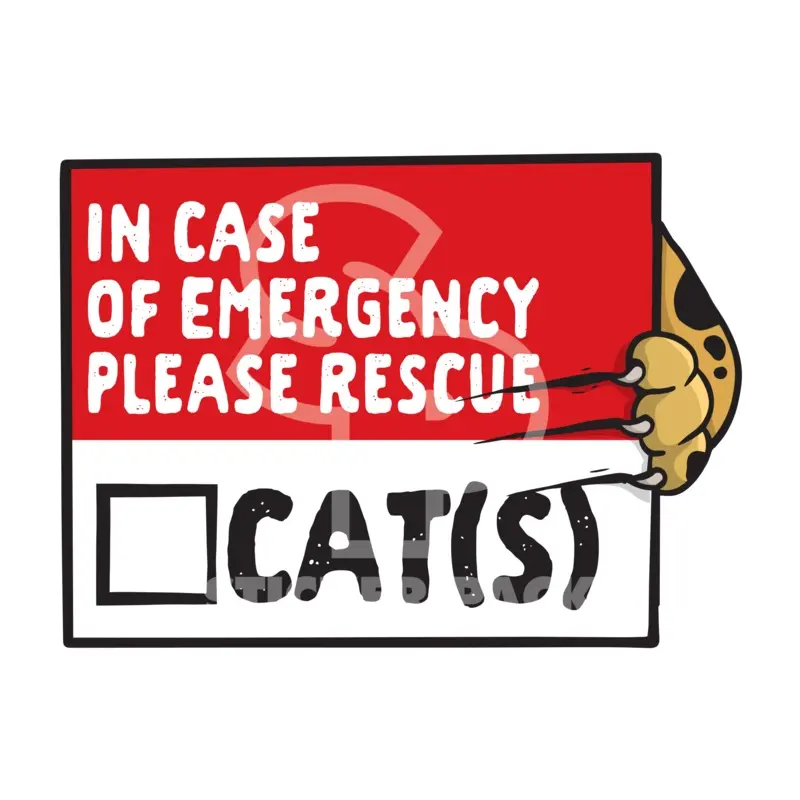 Sticker Pack Emergency Cat Rescue; Large Sticker