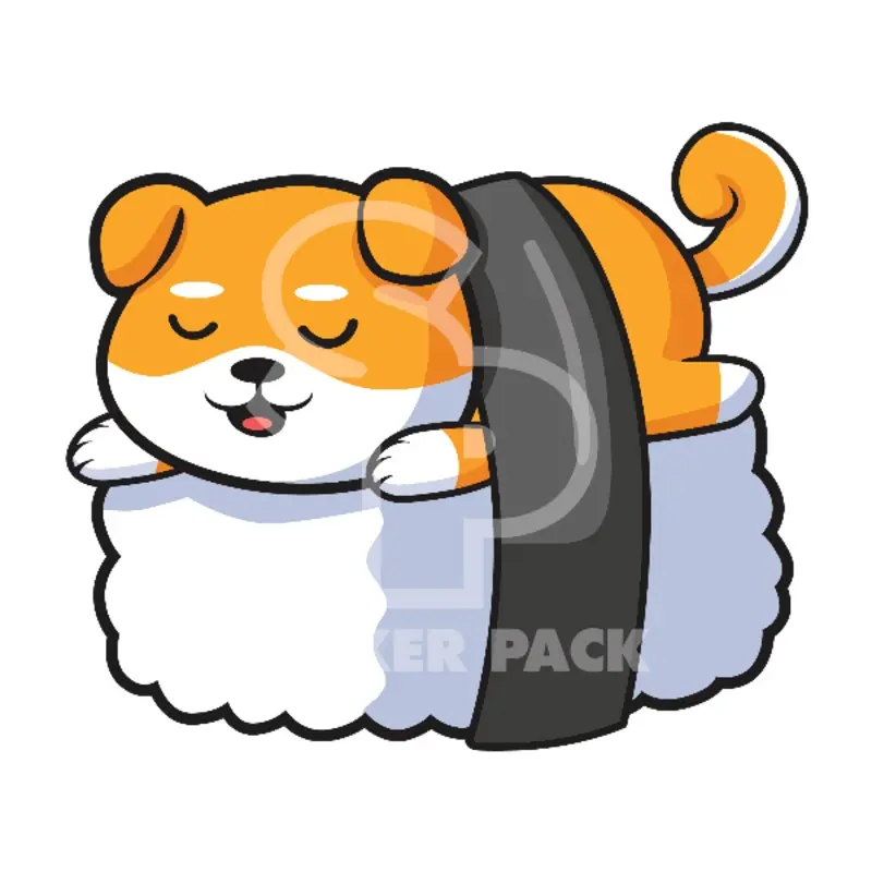 Sticker Pack Fun Sushi Dog; Large Sticker