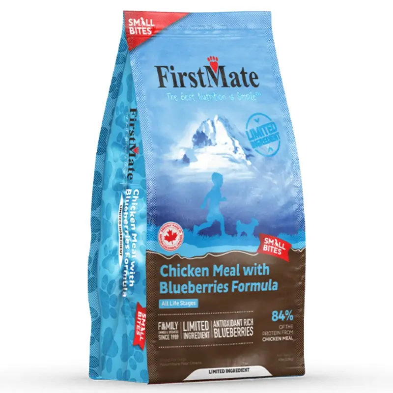 FirstMate LID Chicken Meal with Blueberries Formula Small Bites Dry Dog Food, 4lb