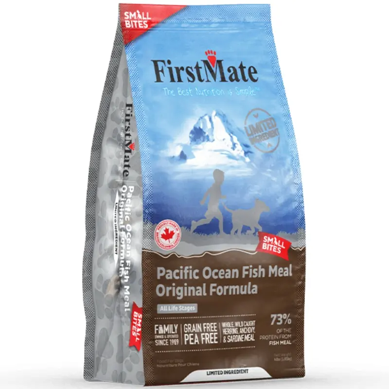 FirstMate LID Pacific Ocean Fish Meal Original Formula Small Bites Dry Dog Food, 4lb