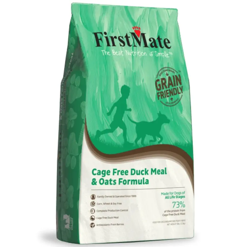 FirstMate Grain Friendly Cage Free Duck & Oats Dry Dog Food