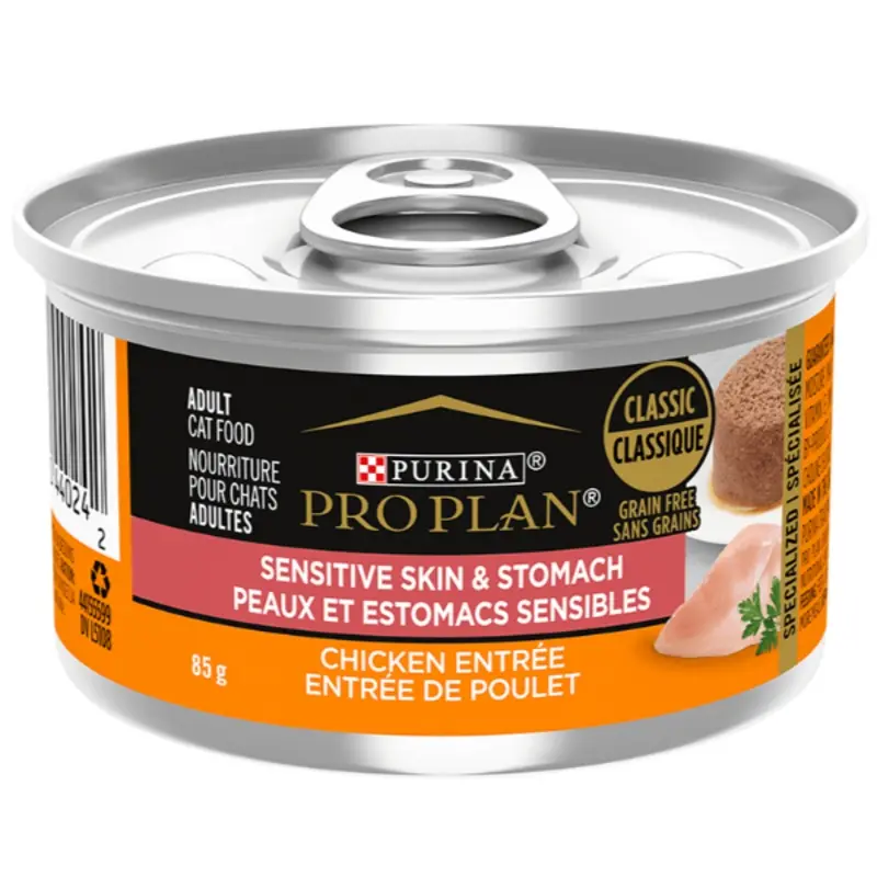 Purina Pro Plan Sensitive Skin & Stomach Chicken Entree Canned Cat Food, 85g