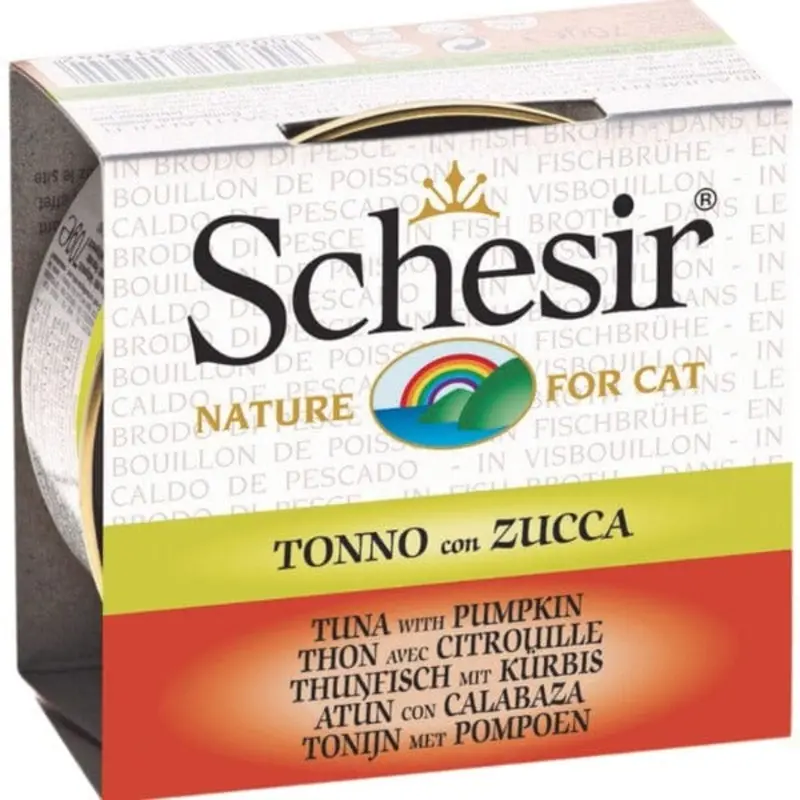 Schesir Tuna with Pumpkin in Fish Broth Adult Wet Cat Food