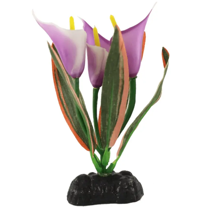 Fish Gear Lilac Peace Lily Silk Betta Plant (4")