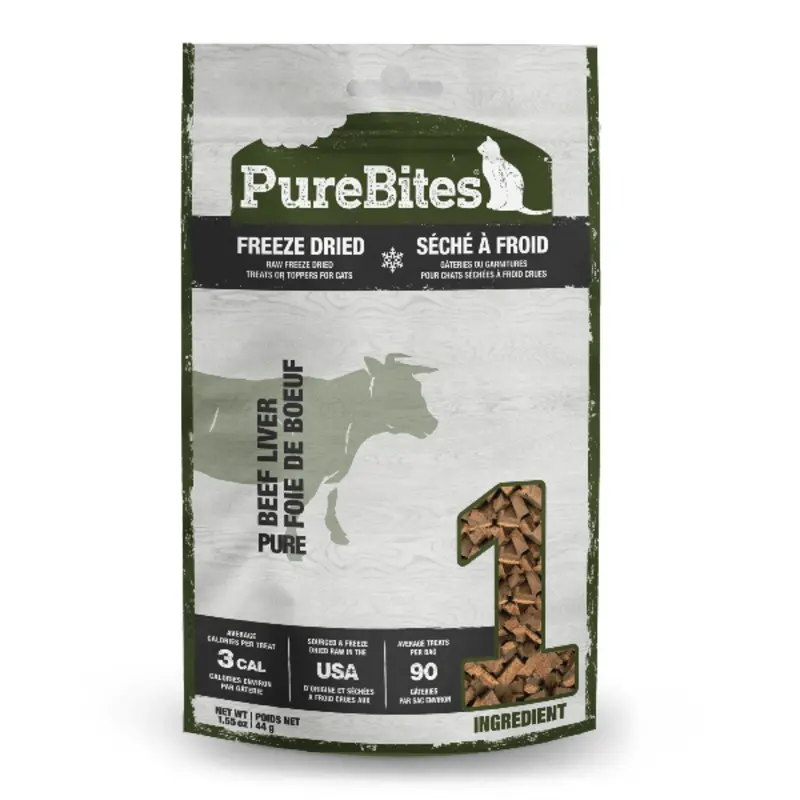PureBites Freeze Dried Beef Liver Cat Treat, 44g