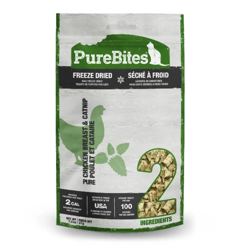 PureBites Freeze Dried Chicken Breast & Catnip Cat Treat, 37g