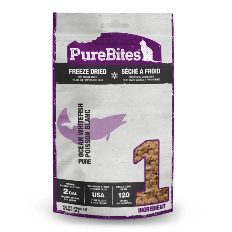 PureBites Freeze Dried Ocean Whitefish Cat Treat, 20g