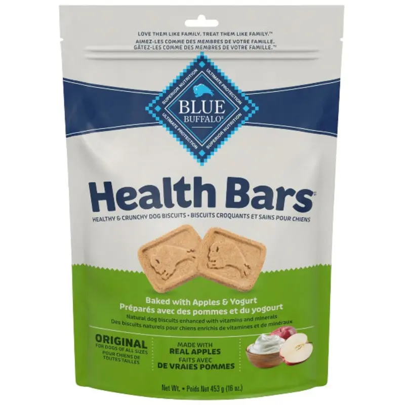 BLUE Health Bars Natural Crunchy Dog Treats Biscuits; Apple & Yogurt