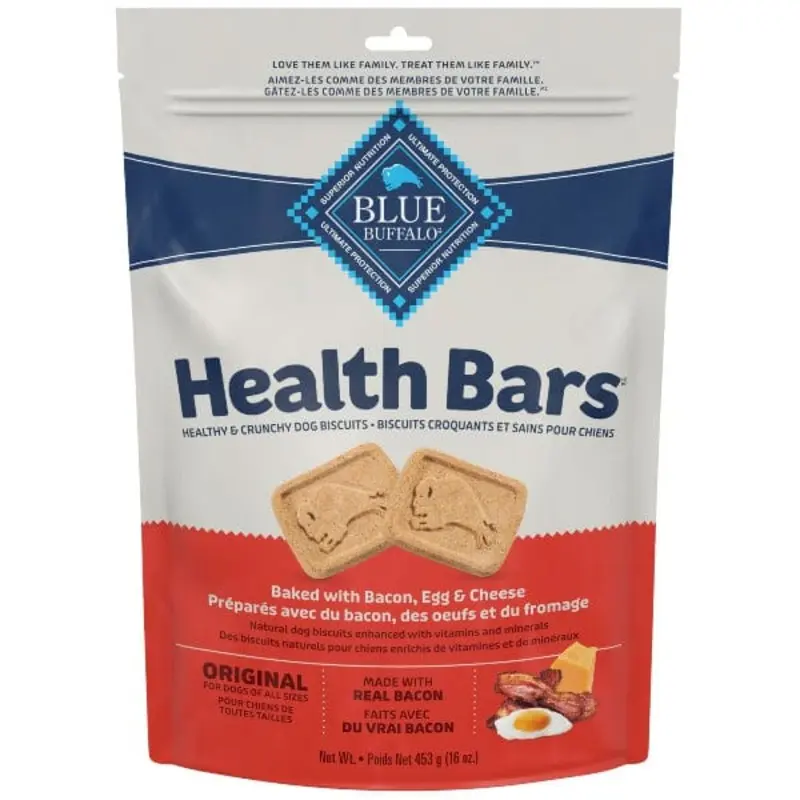 BLUE Health Bars Natural Crunchy Dog Treats Biscuits; Bacon, Egg & Cheese