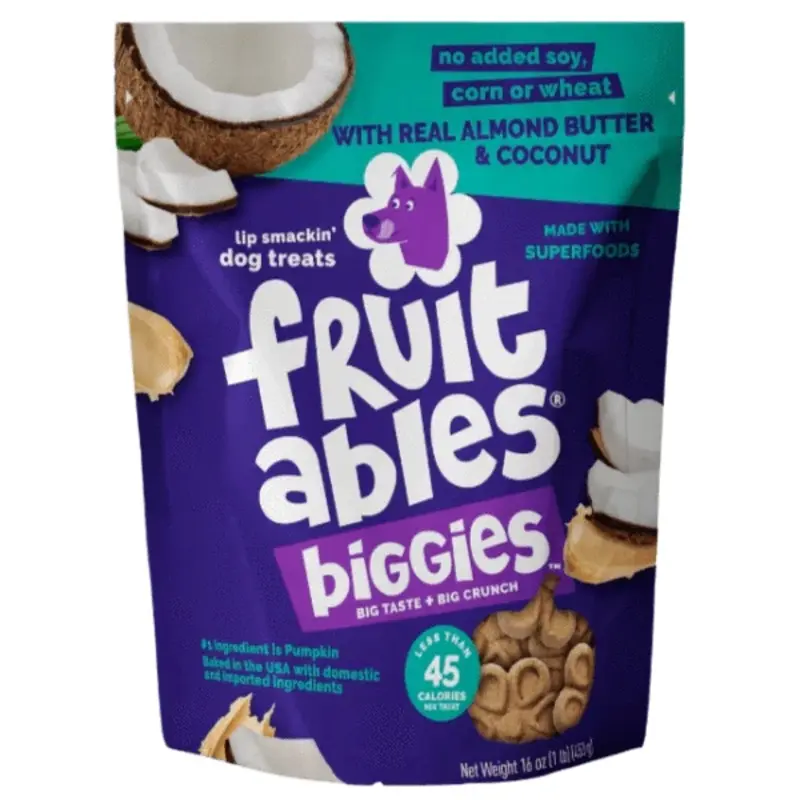 Fruitables Biggies Almond Butter & Coconut Dog Treats