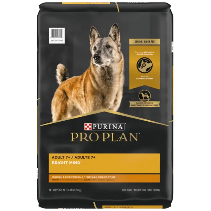 Purina Pro Plan Adult 7+ Bright Mind Chicken & Rice Dry Dog Food, 16lb