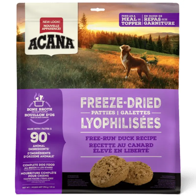 ACANA Duck Recipe Freeze Dried Dog Food, Patties