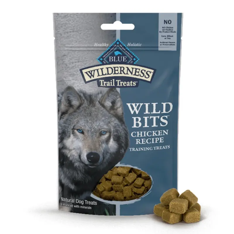 BLUE Wilderness Trail Treats Wild Bits Chicken Recipe Dog Training Treats