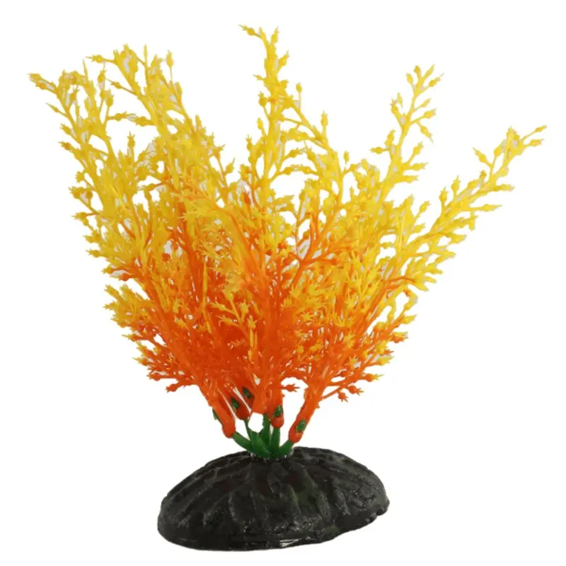 Fish Gear Orange & Yellow Wisteria Plastic Betta Plant (4")