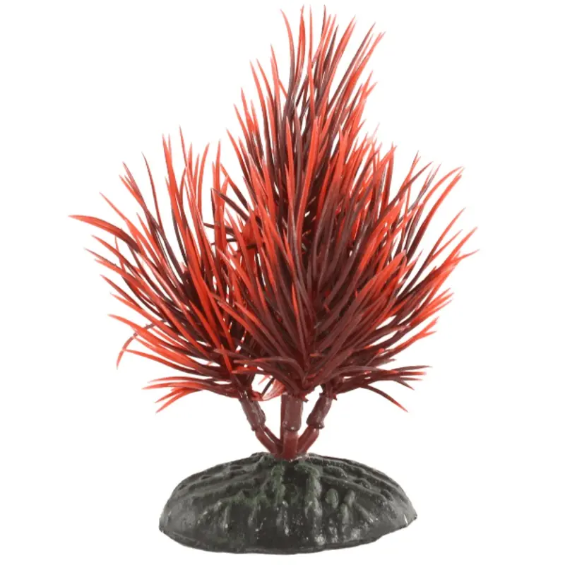 Fish Gear Red & Black Hairgrass Plastic Betta Plant (4")