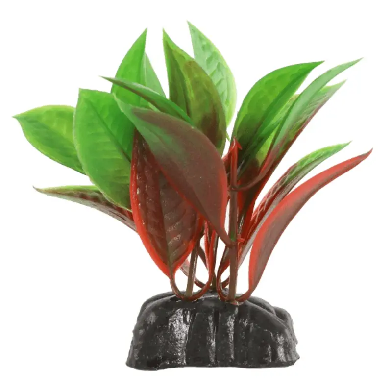 Fish Gear Red & Green Crypt Plastic Betta Plant (3")