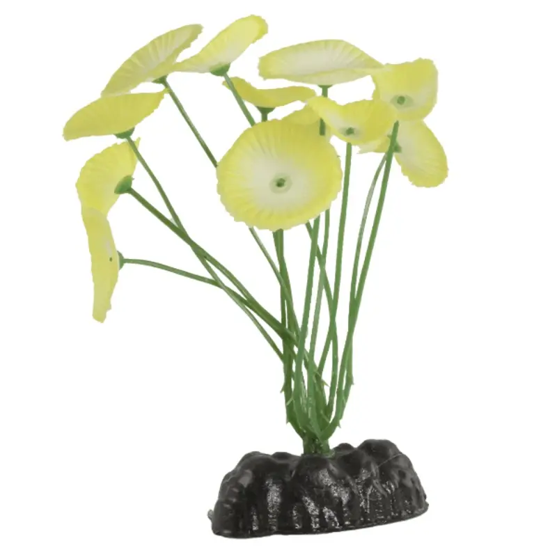 Fish Gear White Buttercup Lily Silk Betta Plant (4")