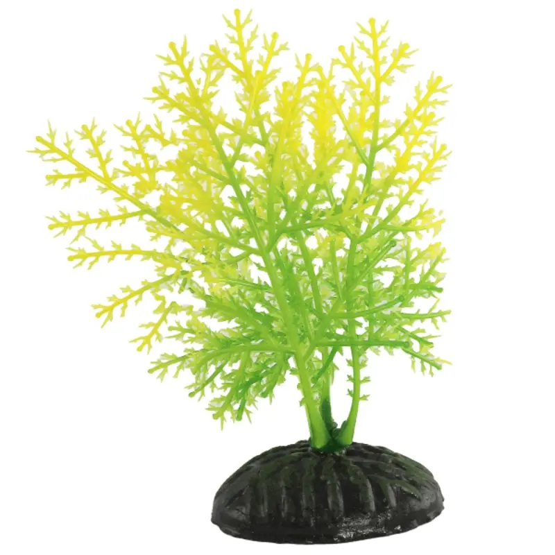 Fish Gear Yellow & Green Hygrophila Plastic Betta Plant (4")
