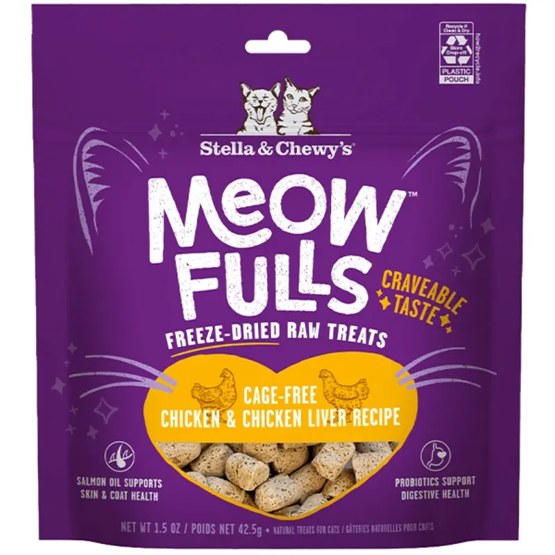 Stella & Chewy's Meowfulls Chicken & Chicken Liver Cat Treats