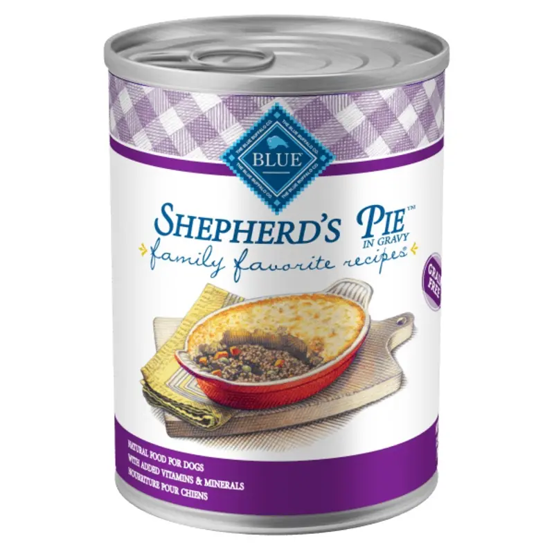 BLUE Family Favorite Recipes Shepherd's Pie In Gravy Recipe Canned Dog Food