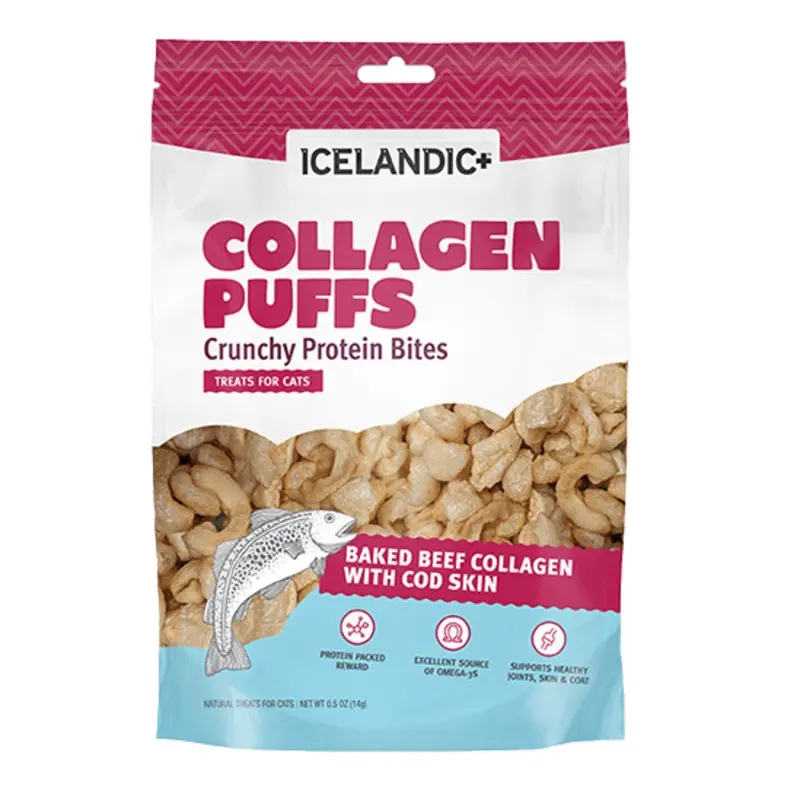 Icelandic+ Beef Collagen Puffs with Cod Skin Treats for Cats (SPECIAL ORDER ITEM)