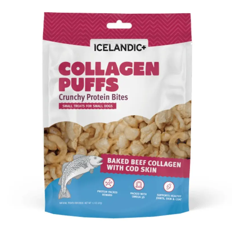 Icelandic+ Beef Collagen Puffs with Cod Skin Treats for Small Dogs (SPECIAL ORDER ITEM)