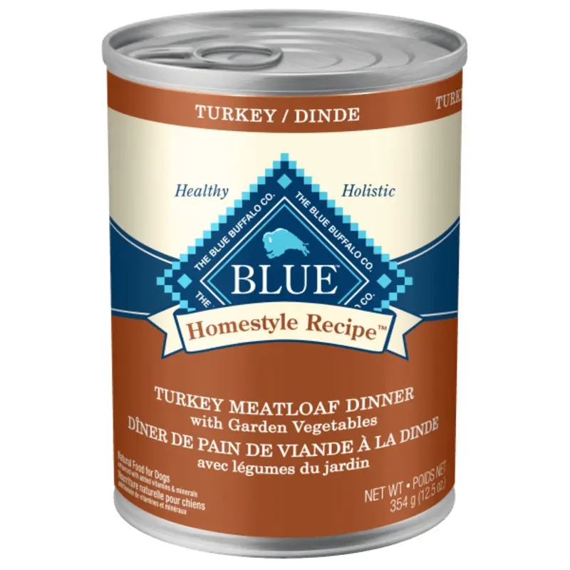 BLUE Homestyle Recipe Turkey Meatloaf Dinner Canned Dog Food