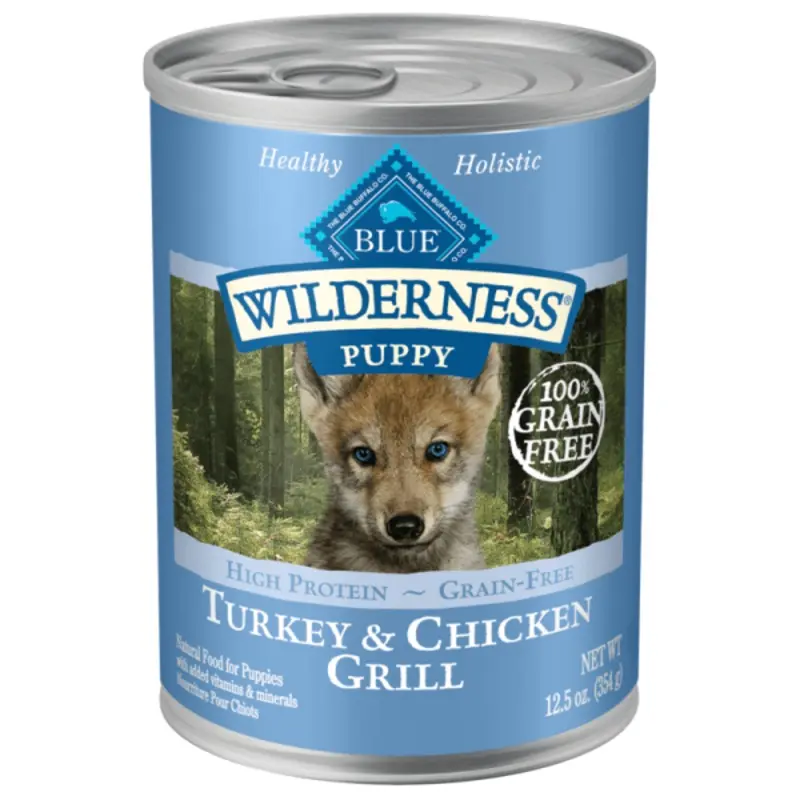BLUE Wilderness Grain Free Turkey & Chicken Grill Puppy Canned Food